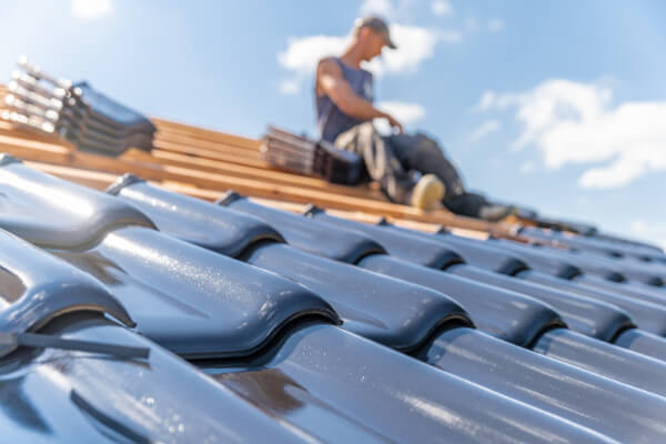 Liverpool Roofs crew member on a Merseyside roof